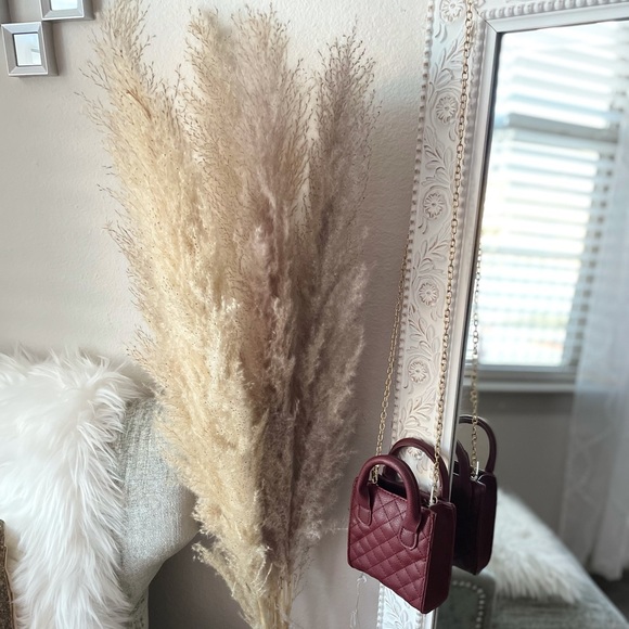 Mini Quilted Burgundy Chain Purse - Picture 4 of 6